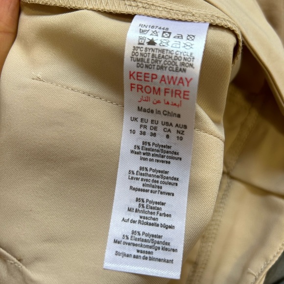 NWT PrettyLittleThing Natural Stone Floaty Tailored Wide Leg Trousers - Picture 8 of 10